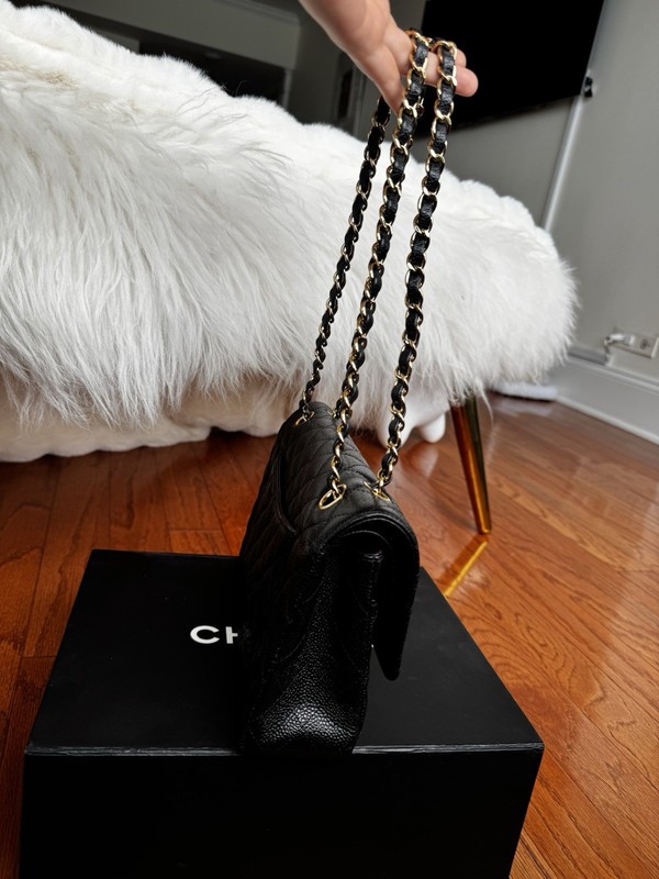 Chanel Classic Double Flap Bag Black Caviar Medium Gold Hardware gallery