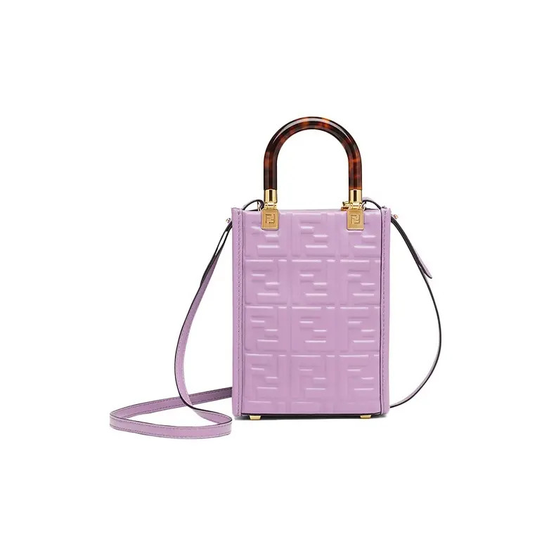 FENDI Sunshine 3D Texture FF Embossed Tote Crossbody Bag Women’s 5.1×2.5×7 in
