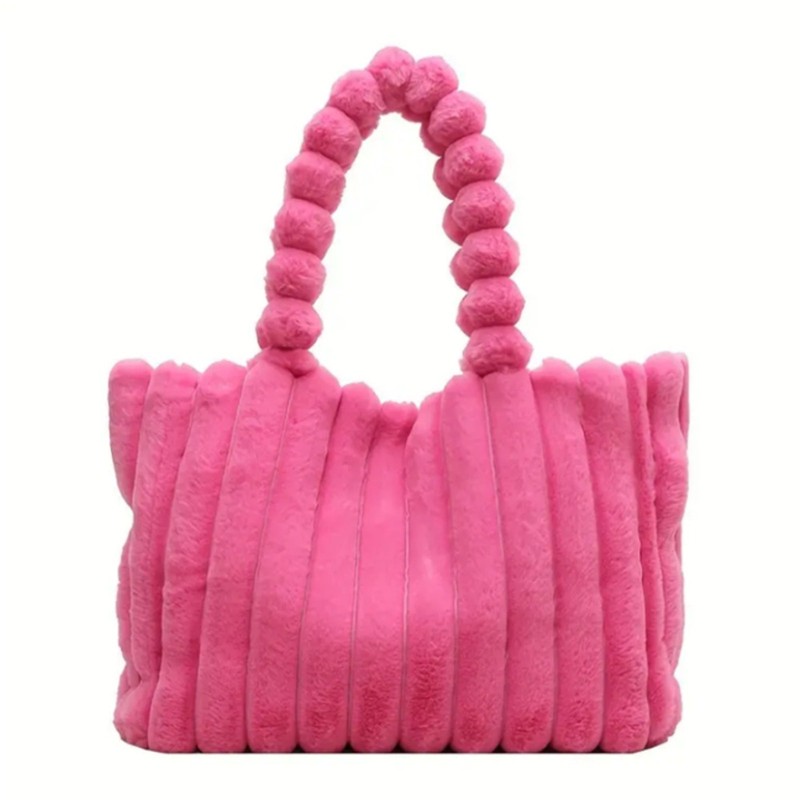 Women’s Pink Fluffy Plush Shoulder Bag