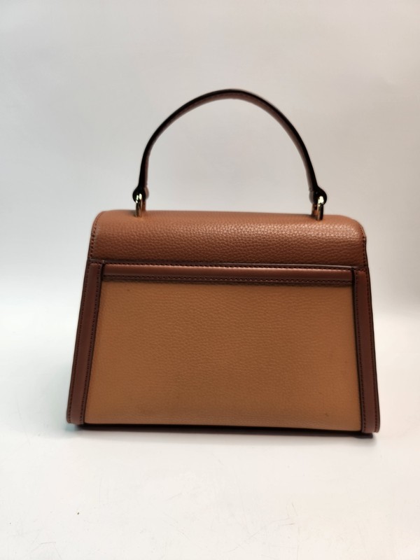 Michael Kors Whitney MD Flap Top Handle Shoulder Bag Color-Block Brown Multi gallery