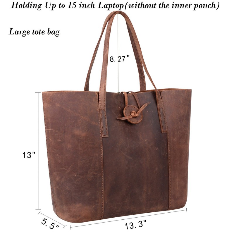 Vintage Genuine Leather Tote Shoulder Bag for Women Handbag Gift For Her gallery