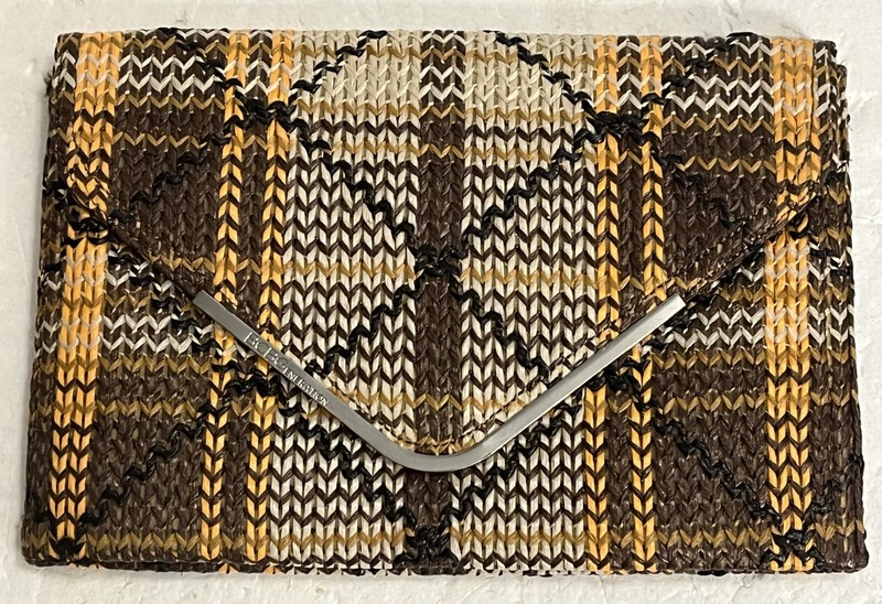 BCBGeneration (BCBG) Oversized Envelope Woven Straw 12″ Wide Bag Purse Clutch