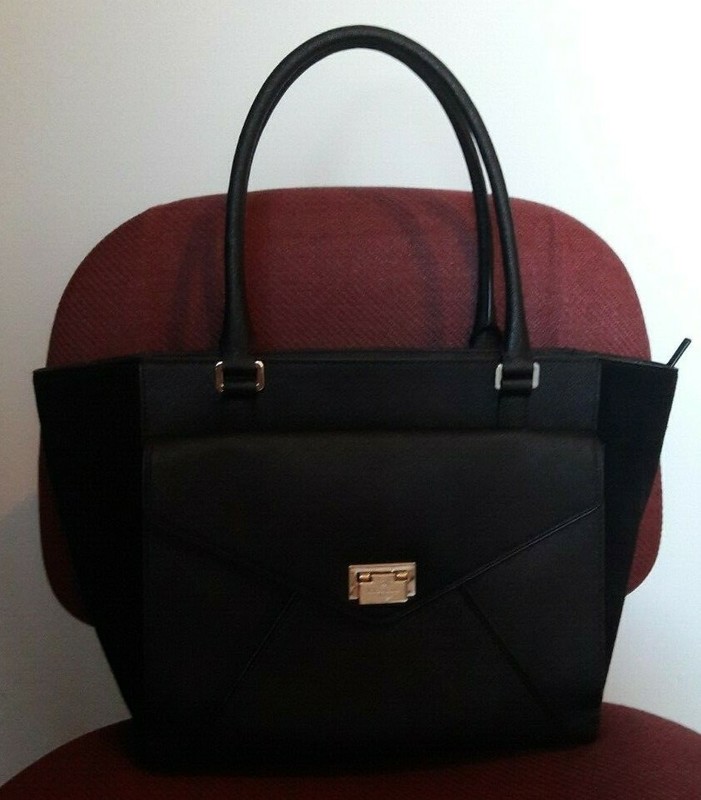 KATE SPADE JOHANNA WESLEY PL LEATHER SUEDE SATCHEL TOTE BAG PURSE $398 BLACK