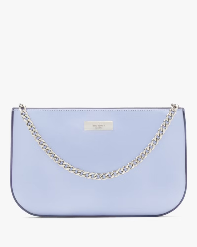 Kate Spade Kenzie Lilly Pochette Candied Flower Cornflower Blue Lavender Silver
