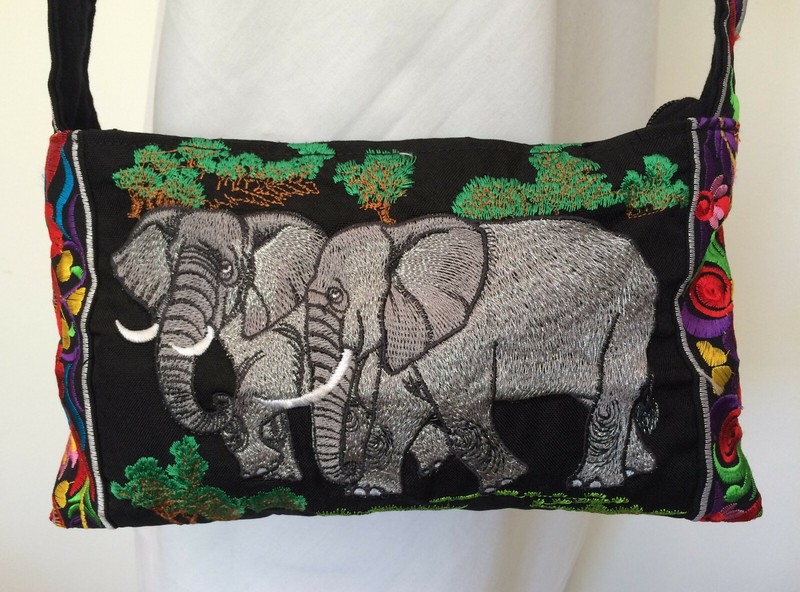 Hmong Handmade Ethnic Embroidered Elephant Shoulder Bag Fair Trade gallery