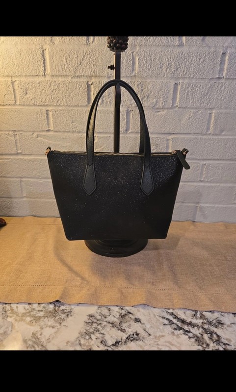 Kate Spade New York Black & Glitter Joeley Small Satchel EUC gallery