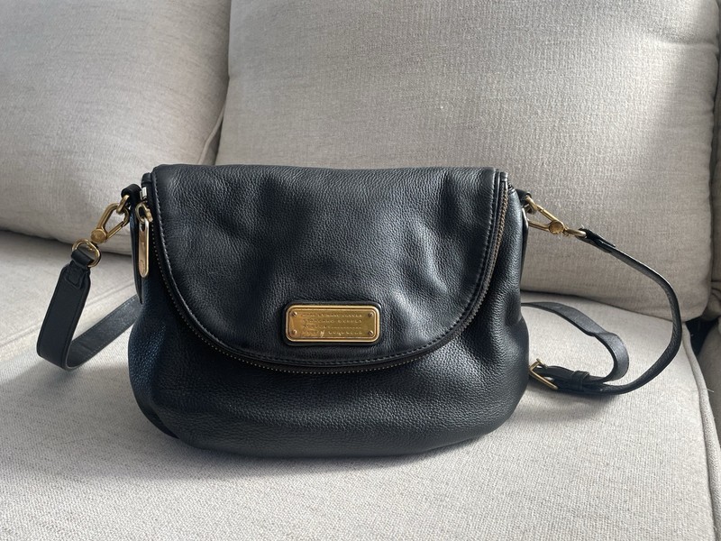 Marc Jacobs Natasha Black Leather Crossbody Bag Standard Supply Workwear Pebbled
