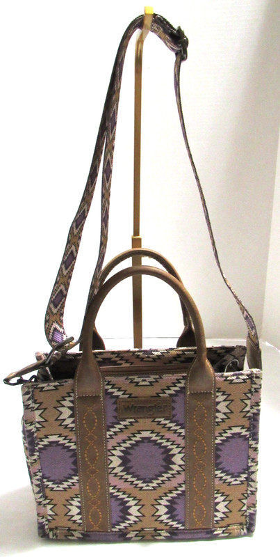 Wrangler Satchel Top Handles Detachable Crossbody Aztec Purse Bag Purple Pink