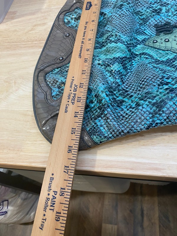 Miss Me Purse Large Snakeskin Teal Shoulder Straps Zipper No Crossbody Strap** gallery