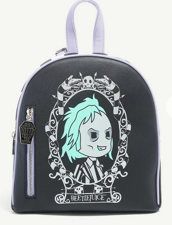 Beetlejuice Mini Backpack Never Trust The Living Sandworm Striped Bioworld NWT