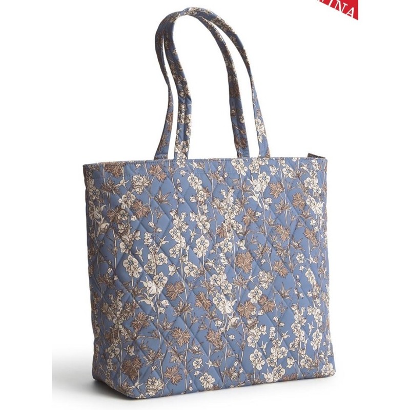 VERA BRADLEY Original Tote Bag Larkspur Delphinium Travel Commute