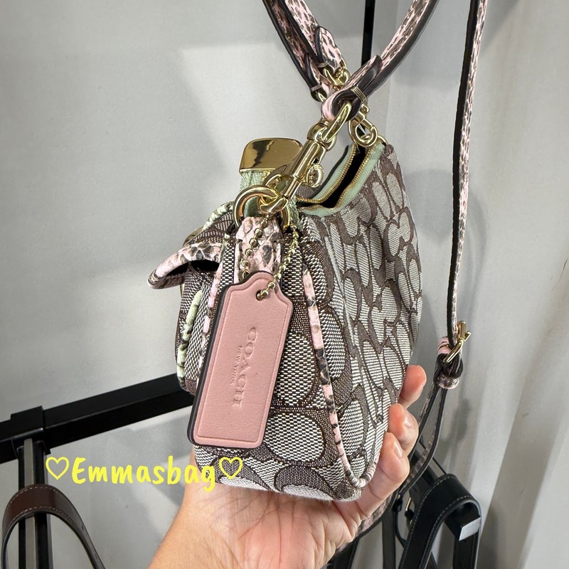 Coach Ashton Mini Shoulder Bag In Signature Jacquard CDX81 Gold/Oak Multi gallery