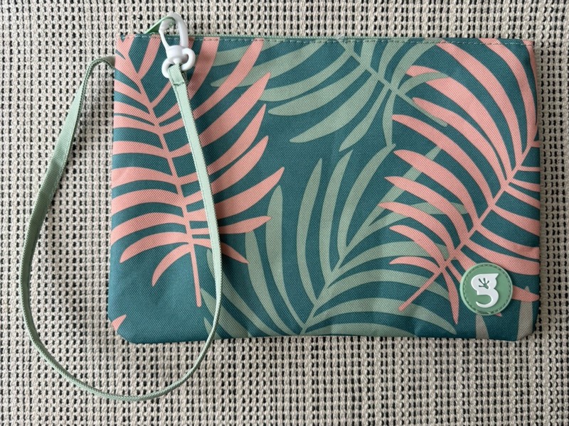 NWT Geckobrands 8.5" x 12" Palm Frond Pattern Swim Bag Zip Up Store Wet Swimsuit gallery