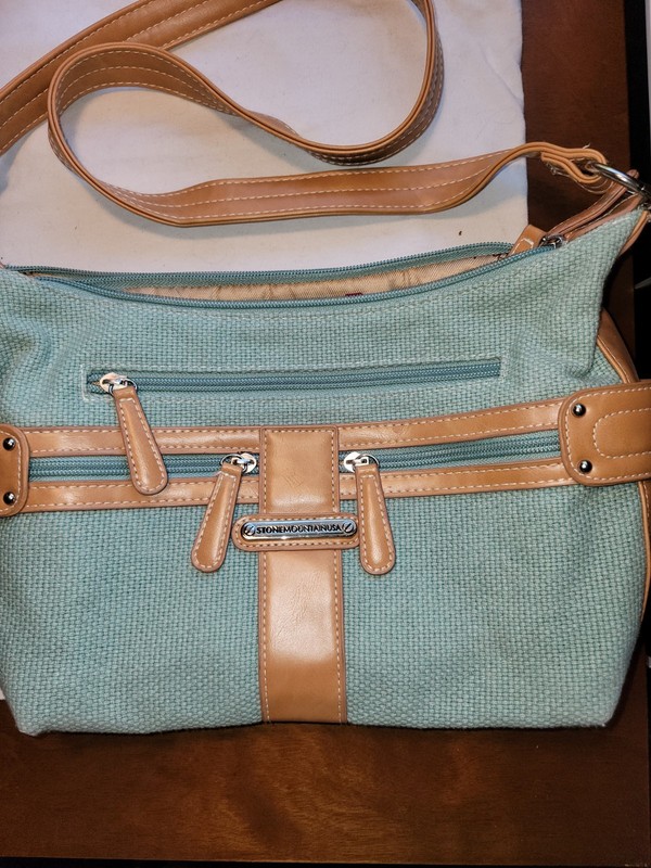 Stone Mountain Green And Tan Shoulder Bag