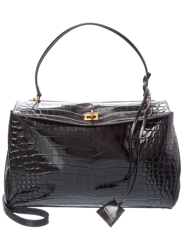 Tiffany & Fred Paris Large Smooth Leather Tote Women’s Black