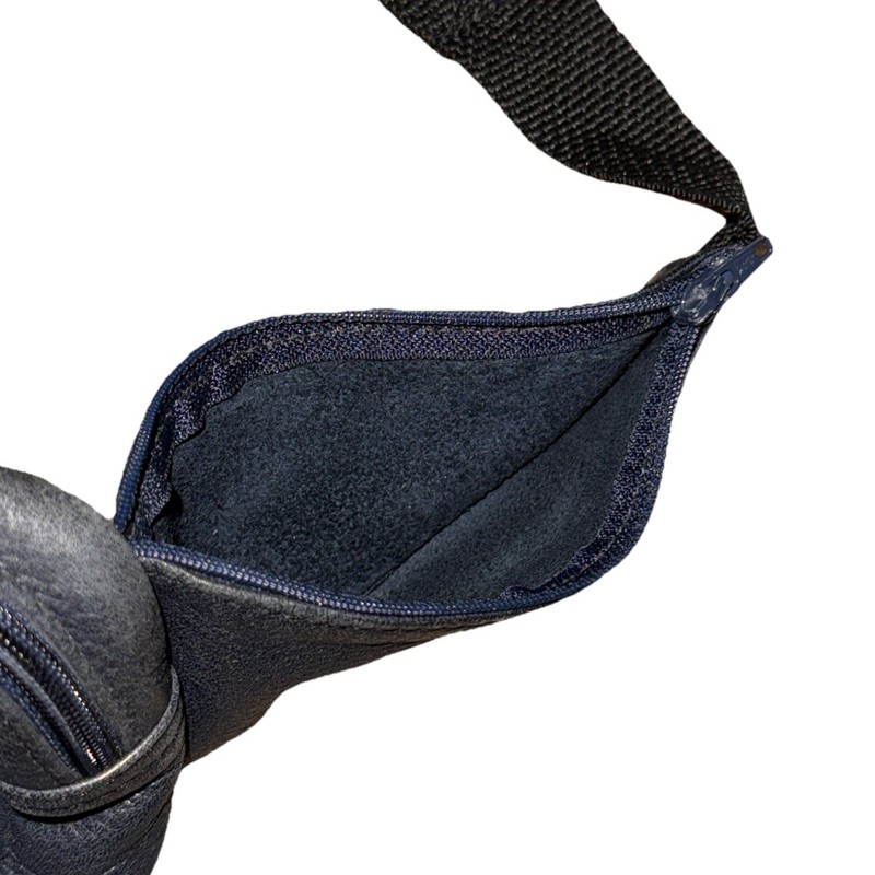 VTG Libaire 90's of California USA Made Leather Fanny Pack Blue Crossbody Bag gallery