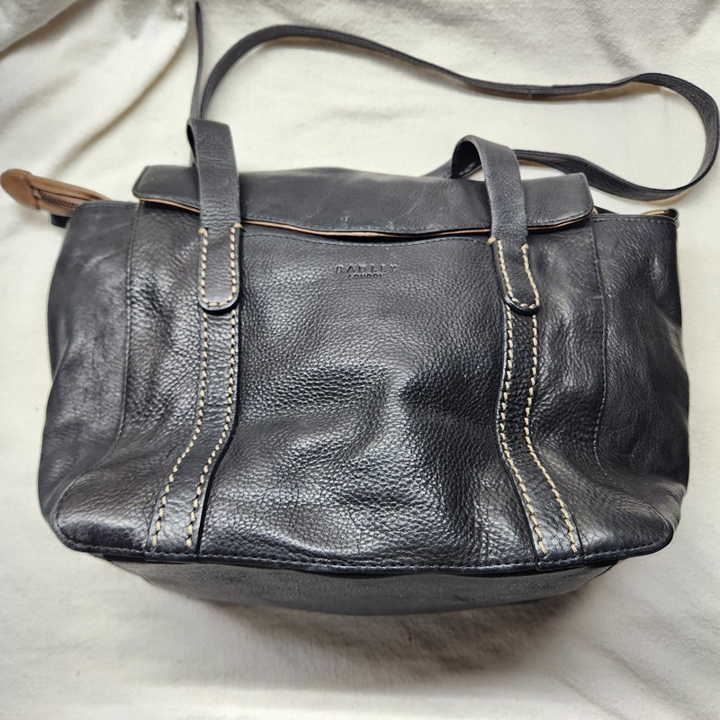 Radley London Black Pebbled Leather Sloane Street Convertible Satchel Bag