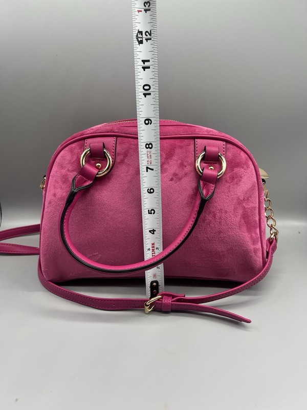 Juicy Couture Queen Couture Pink velour Satchel Top Handle Zip Logo Heart NEW gallery