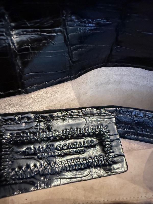 Nancy Gonzalez Black Coffee Crocodile Leather Clutch Bag gallery