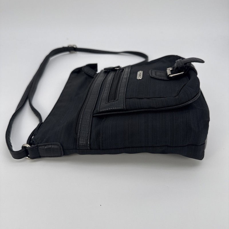 Multi Sac Mid Flare Crossbody Bag Black Blue 9x9in Purse gallery
