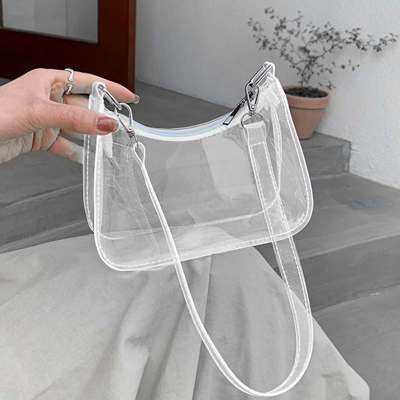 Women Mini Transparent Bag PVC Stadium Approved Sports Handbag Purse Zipper gallery