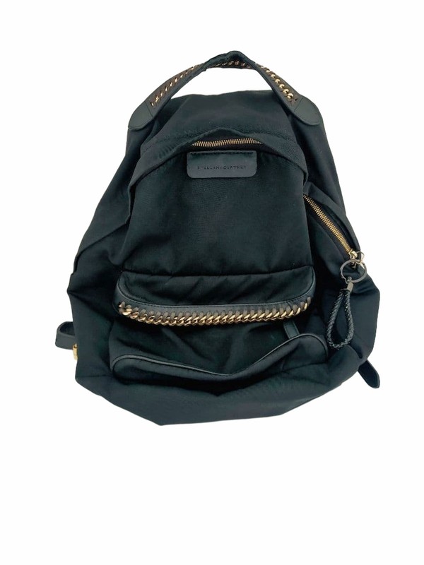 Stella McCartney Falabella Logo Go Backpack Black Gold Chain Used Japan