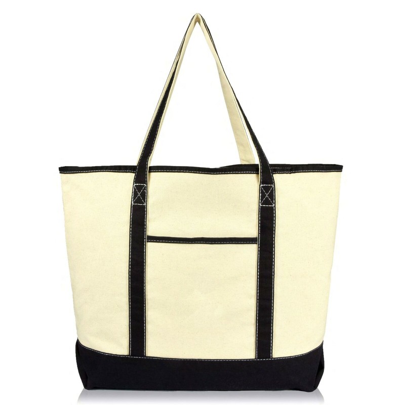 22" Extra Large Open Top Shopping Tote Grocery Bag with Outer Pocket