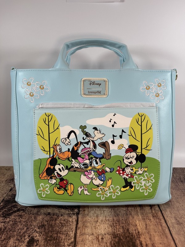 NWT Loungefly Mickey & Friends Park Day Convertible Backpack Tote Bag
