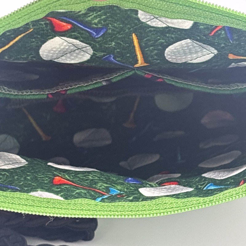9 in X 7 in. Sm. Novelty All over Golf Print Crossbody Bag Pouch Purse Handmade gallery