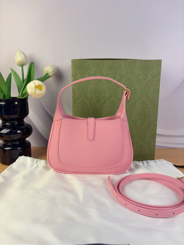Gucci Jackie 1961 Pink Leather Women's Hobo Bag (19/13/3)cm gallery