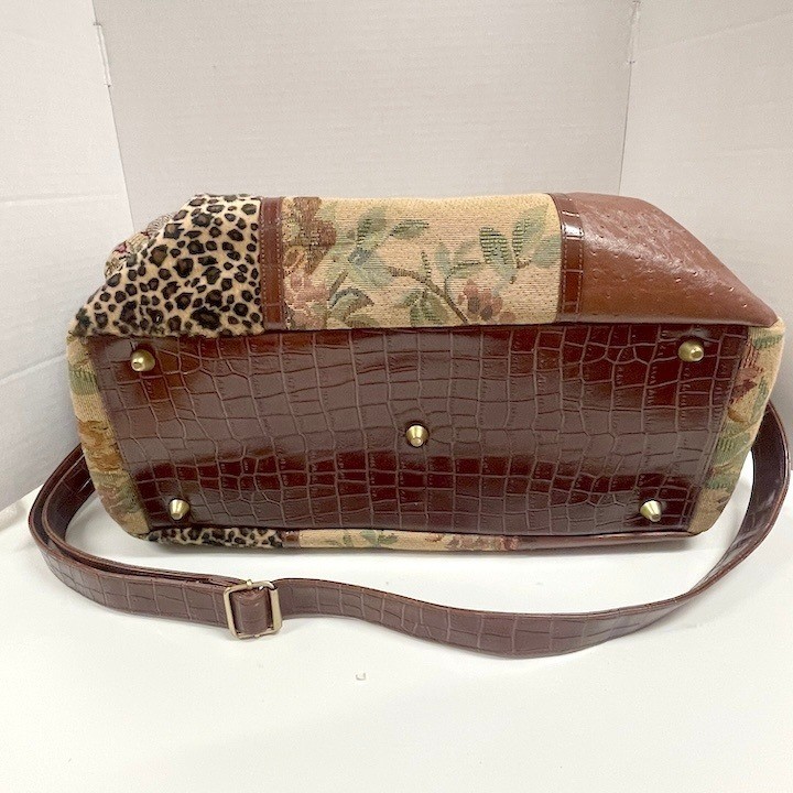Vintage Patchwork Tapestry Weekender Travel Carpet Bag Large 18" gallery
