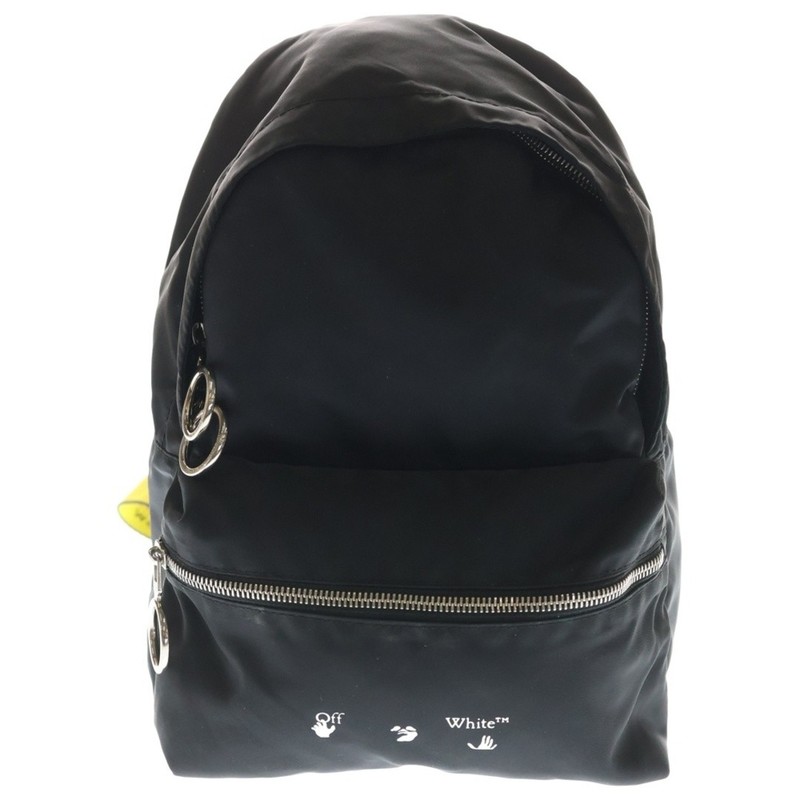 Off-White 21AW Logo Print Nylon Mini Backpack Black OMNB017R21FAB001 Used 1dab32