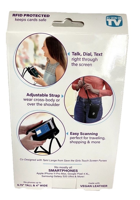 Touchscreen Purse Fits Smartphone And iPhone Black NEW gallery