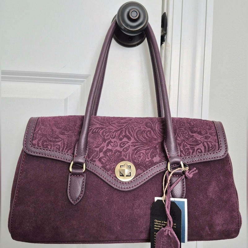 Patricia Nash Purple Suede/Leather Shoulder Bag RARE Fall Feminine Gift Winter