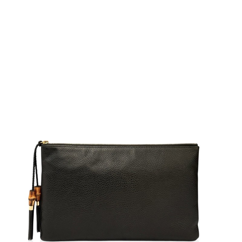 Gucci Tassel Clutch Black Grained Calfskin (hs032826b8)