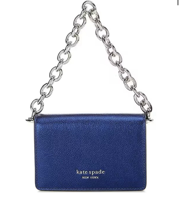 Kate Spade Natasha Metallic Chain Card Case Crossbody Original Packaging NWT