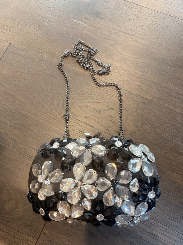 Olga Berg Victoria Flower Embellished Clutch