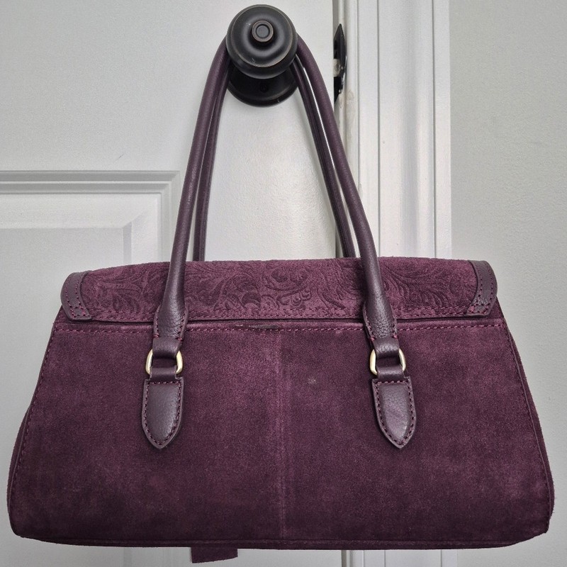 Patricia Nash Purple Suede/Leather Shoulder Bag RARE Fall Feminine Gift Winter gallery