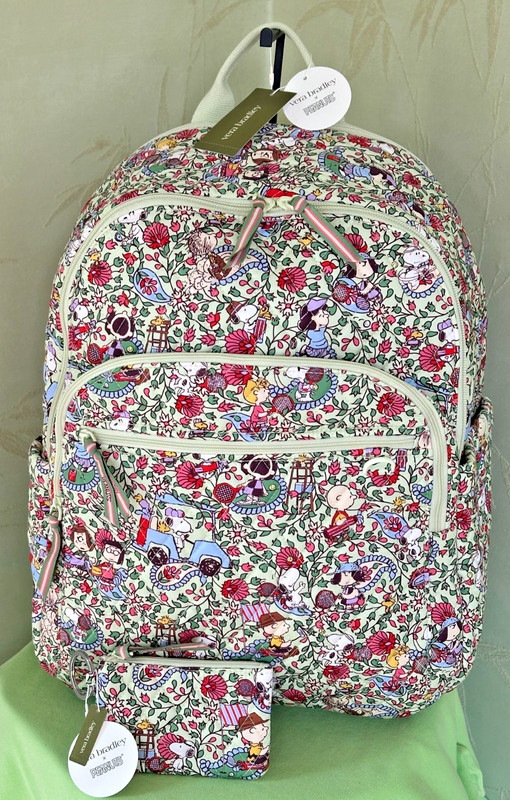 VERA BRADLEY PEANUTS COUNTRY CLUB BANCROFT BACKPACK+ ZIP ID CARD CASE:NWT #2