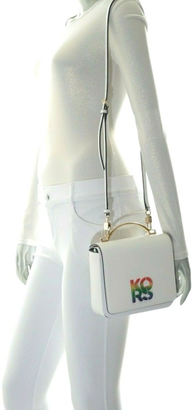Michael Kors Pride Small Convertible Leather Shoulder Bag Optic White NWT$448.00 gallery