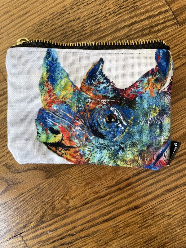 Society6 Zipper Change Purse Rhino Rhinoceros Tie Dye 6.5 X 5 Inches. gallery