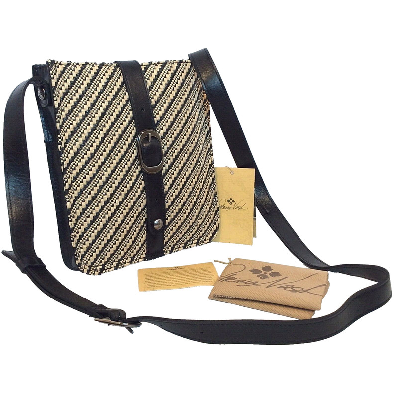 NWT Patricia Nash Raffia Straw Leather Crossbody Bag Boho Festival Travel