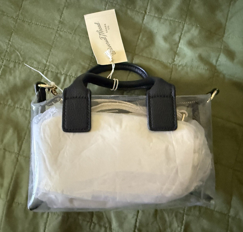 Universal Thread Clear & Black Top Handle Satchel, Zip Closure, Detachable Strap