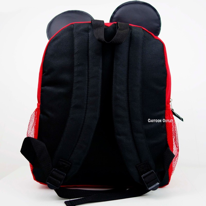 Disney Mickey Mouse Large Backpack Happy Face w/Ears 16" School Bag New gallery