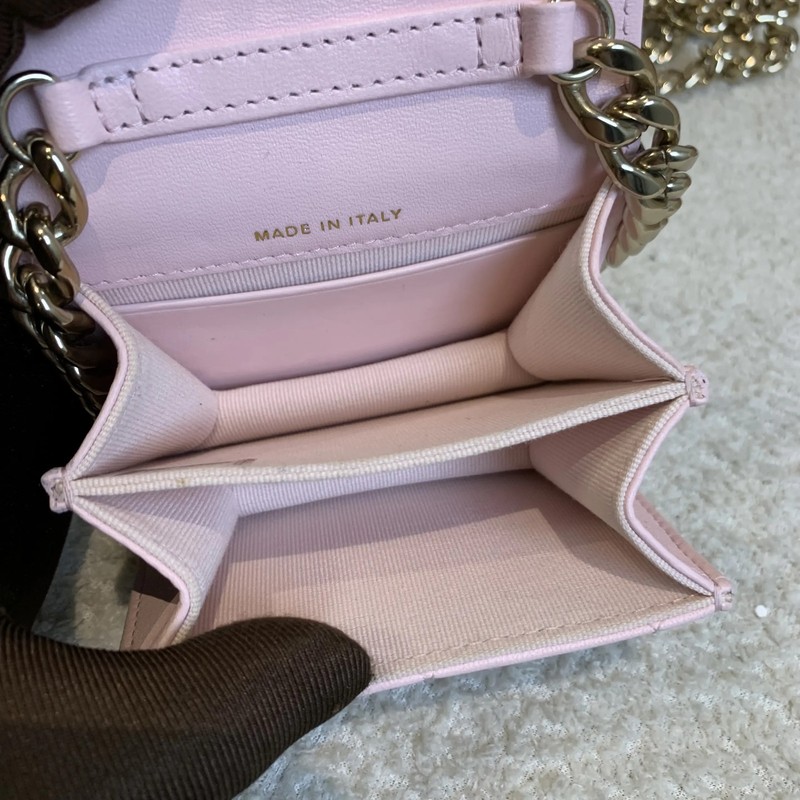 Chanel Coco Enamel Mini WOC Pink Lambskin Leather Wallet on Chain Pre-Owned gallery