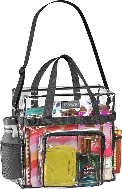 Clear Stadium Tote – Stadium-Approved Zipped Top, Mesh Pockets, Adjustable Strap gallery