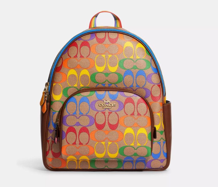 COACH NWT CA140 Women’s Medium Backpack Rainbow Blue Brown Green