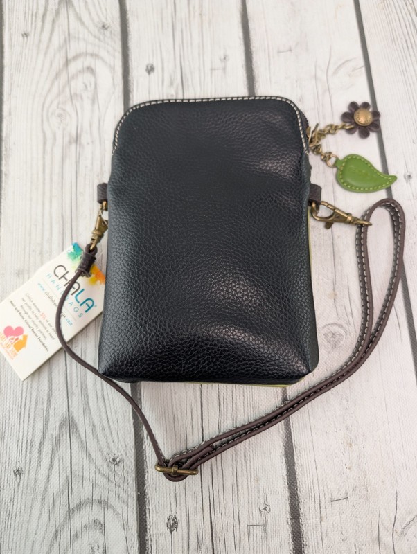 Chala Green Chickadee Birds Crossbody Cell Phone Bag Purse 2 Straps New gallery