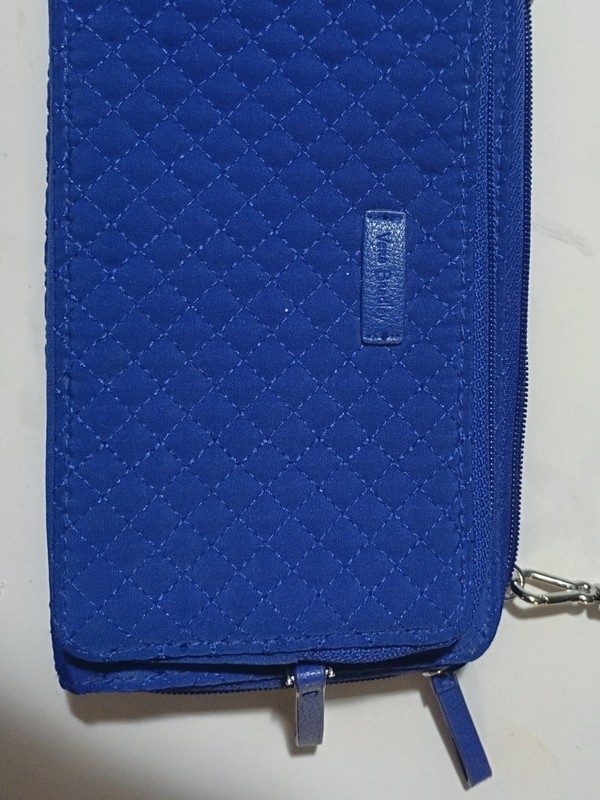 Vera Bradley Blue Zip-Around Crossbody Wallet Organizer w/ Detachable Strap gallery