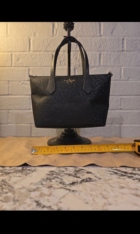 Kate Spade New York Black & Glitter Joeley Small Satchel EUC gallery